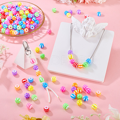 204Pcs 3 Styles Opaque Acrylic Beads OACR-TA0004-36-1
