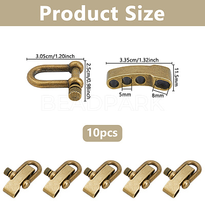 10 Bags Alloy Shackle Clasps FIND-DC0008-38AB-1