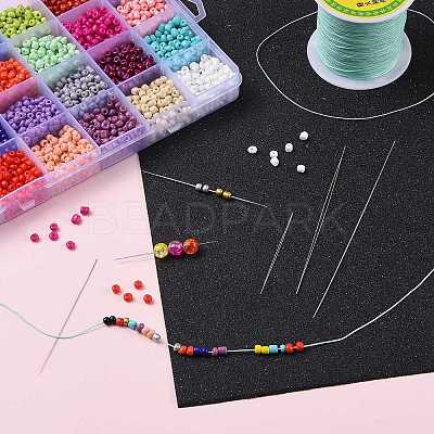 Iron Collapsible Big Eye Beading Needles ES001Y-S-45mm-01-1