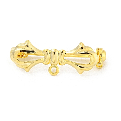 Bowknot Rack Plating Brass Brooches Findings KK-H738-35G-1