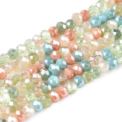Electroplate Glass Beads Strands GLAA-T023-A16-07-1