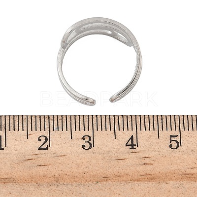 304 Stainless Steel Cuff Rings for Women RJEW-A079-08B-P-1