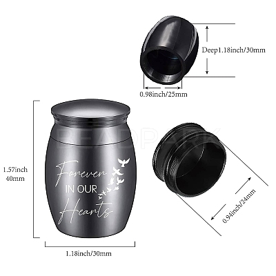 Stainless Steel Cremation Urn AJEW-CN0001-89A-1