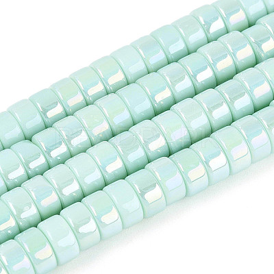 AB Color Plated Opaque Glass Beads Strands GLAA-T026-3x6mm-P04-1