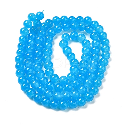 Baking Paint Imitation Jade Glass Round Bead Strands DGLA-Q021-8mm-13-1