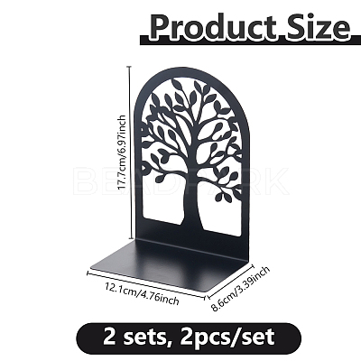 Iron Bookend Display Stands AJEW-WH0455-74-1