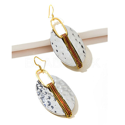 Oval Alloy Dangle Earrings FS-WG1DD9E-01-1