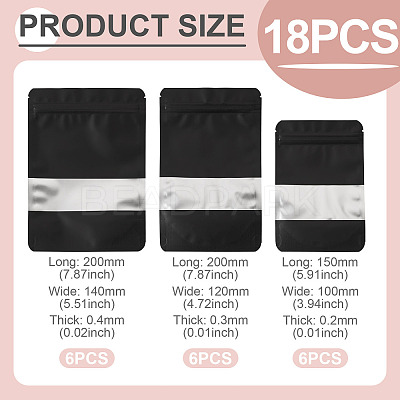 18Pcs 3 Styles PE Resealable Bags with Window OPP-TAD0001-01D-1