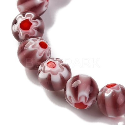 Handmade Millefiori Lampwork Beads Strands LAMP-G164-05O-1