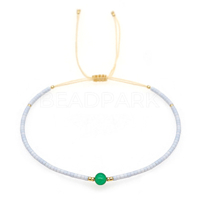 Adjustable Glass Seed Bead Braided Bead Bracelets for Women VT9382-40-1
