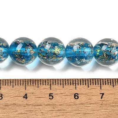 Handmade Dichroic Foil Glass Beads Strands DICH-U001-06D-1