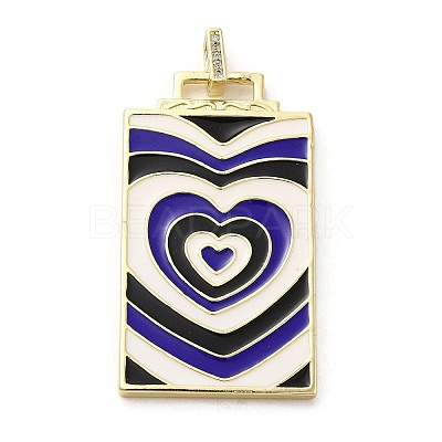 Brass Micro Pave Cubic Zirconia Pendant with Enamel KK-H458-02G-P01-1