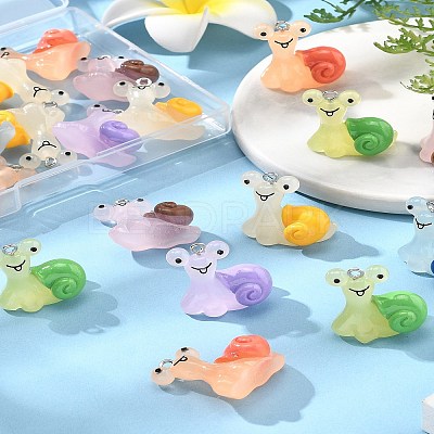 20Pcs Snail Resin Pendants RESI-FS0002-12-1