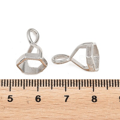 Brass Pendant Hexagon Bead Cap Bails KK-K205-01P-1