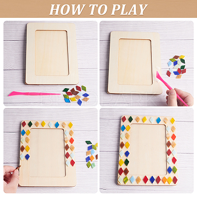 DIY Mosaic Photo Frame Making Kit DIY-OC0004-46-1