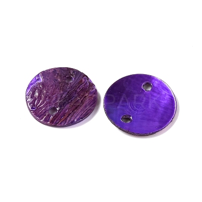 Spray Painted Natural Akoya Shell Connector Charms BSHE-S304-17D-1