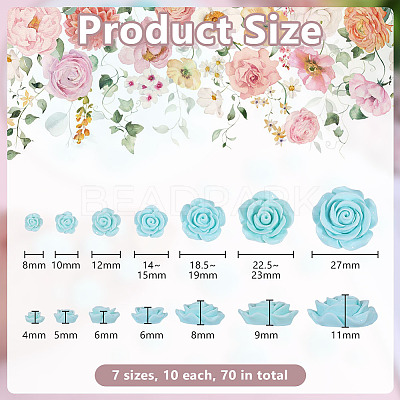 70Pcs 7 Styles Plastic Cabochons KY-DR0001-03A-1