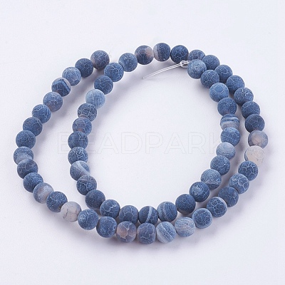 Natural Weathered Agate Beads Strands G-G589-6mm-07-1