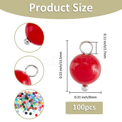 100Pcs Dyed Natural White Jade Round Charms FIND-FH0010-69-1