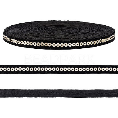 10 Yards Black Nylon Ribbon SRIB-WH0012-09A-1