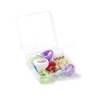 18Pcs Acrylic Finger Rings RJEW-LS0001-01-1