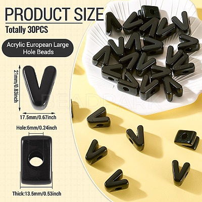 Acrylic European Beads OACR-TAC0013-14V-1
