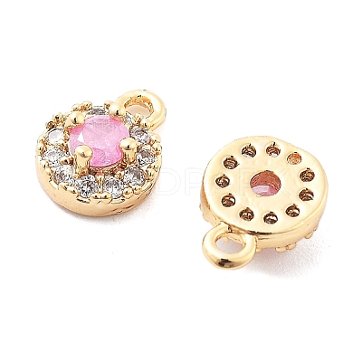 Brass Micro Pave Cubic Zirconia Charms KK-L222-001G-02-1