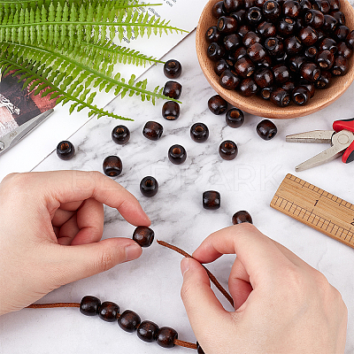 Wood European Beads WOOD-WH0030-25-1