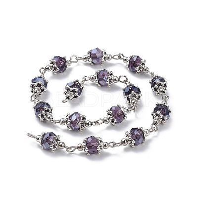 Handmade Glass Beaded Chains AJEW-JB00498-02-1