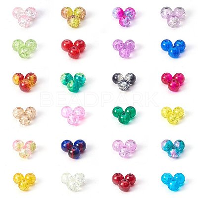 Spray Painted Crackle Glass Beads CCG-PH0002-01-6mm-1