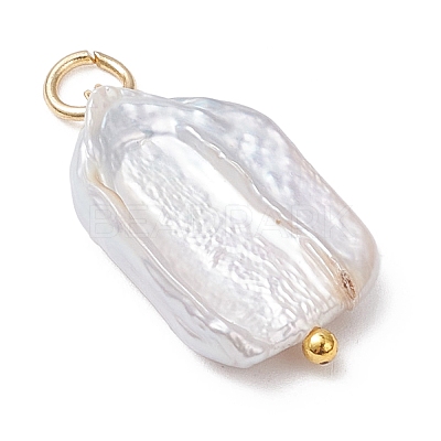 Natural Baroque Pearl Keshi Pearl Pendants PALLOY-JF04628-01-1
