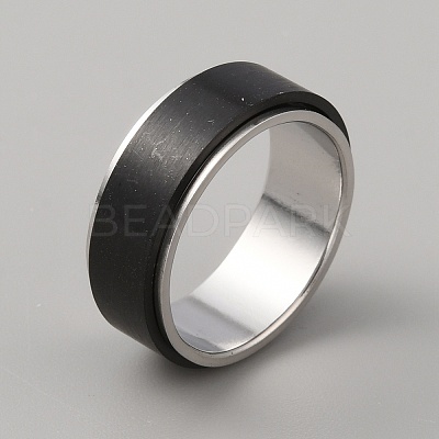 304 Stainless Steel Plain Rotating Finger Ring RJEW-WH0011-10D-EB-1
