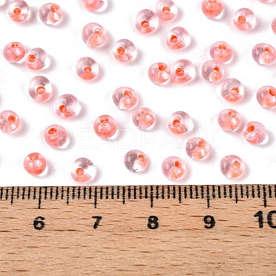 6/0 Inside Colours Transparent Glass Seed Beads SEED-T007-07H-1