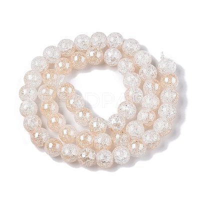 Electroplated Crackle Glass Beads Strands X-EGLA-N014-8mm-02-1