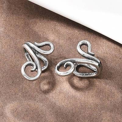 Flower 316 Stainless Steel Non- Piercing Cartilage Earrings AJEW-C044-07A-AS-1