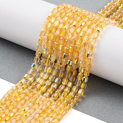 Electroplate Glass Beads Strands EGLA-D031-01Q-1