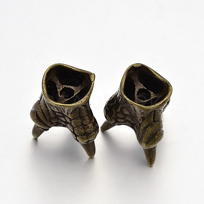Brass Animal Claw Bead Caps KK-E639-10AB-NF-1