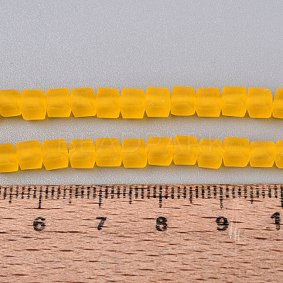 Transparent Frosted Glass Beads Strands GLAA-N072-01A-A02-1