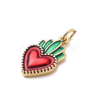 Brass Enamel Pendants KK-P338-34A-G-1