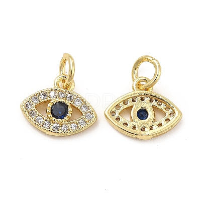 Brass Micro Pave Cubic Zirconia Charms KK-E068-VB244-1