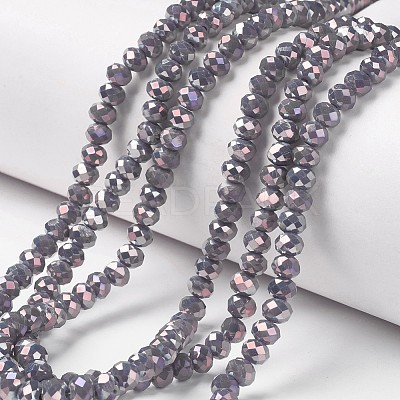Electroplate Opaque Glass Beads Strands EGLA-A034-P8mm-T02-1