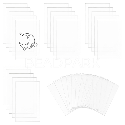 3Sets Rectangle Acrylic Table Sign Holders DJEW-AN0001-01-1