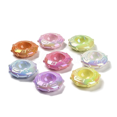 UV Plating Opaque Rainbow Iridescent Acrylic Beads SACR-R001-11A-1