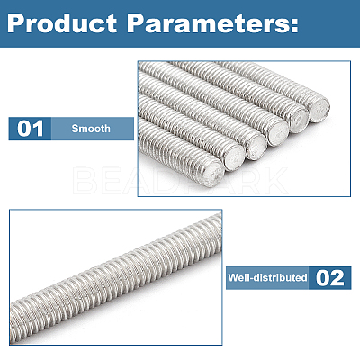 304 Stainless Steel M5 Full Screw Threaded Rod FIND-WH0290-51P-1