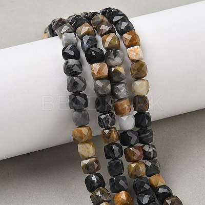 Natural Petrified Wood Beads Strands G-H078-C51-6mm-1