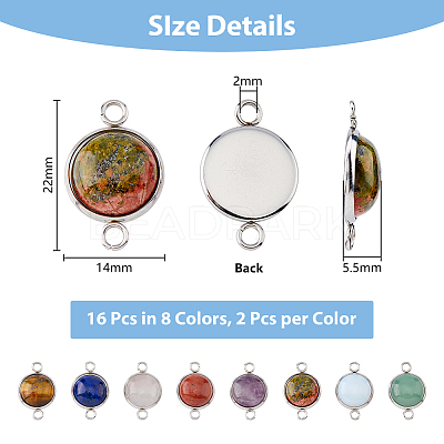16Pcs 8 Styles Natural & Synthetic Mixed Gemstone Connector Charms G-UN0001-25-1