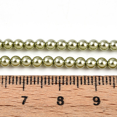 Baking Paint Pearlized Glass Pearl Bead Strands HY-N002-3mm-A07-1