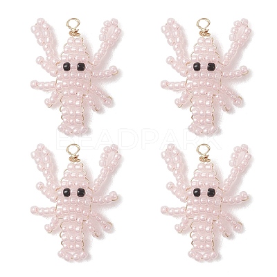 Glass Seed Beaded Pendants PALLOY-MZ01254-02-1