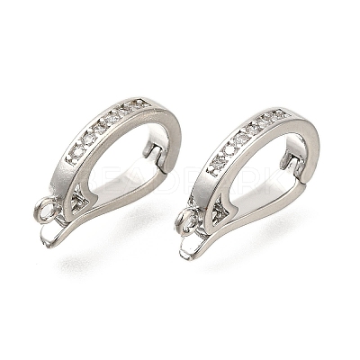 Rack Plating Brass Micro Pave Clear Cubic Zirconia Enhancer Shortener Bails KK-F883-13P-1