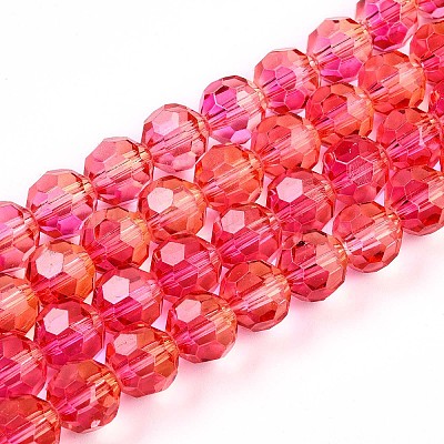 Baking Paint Transparent Glass Beads Strands DGLA-A035-T10mm-A02-1